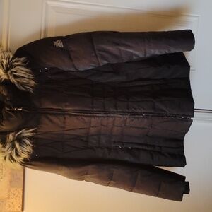 ZeroXposur Dark Puffer Jacket with Removable Faux Fur Hood